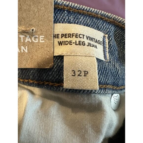 Madewell The Perfect Vintage Wide Leg Jean Full Length Size 32P Blue Wash NWT - Picture 10 of 14